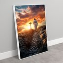 Ver imagem 2 de Quadro Decorativo Jesus e a Cruz Sala Quarto Casa Escritório