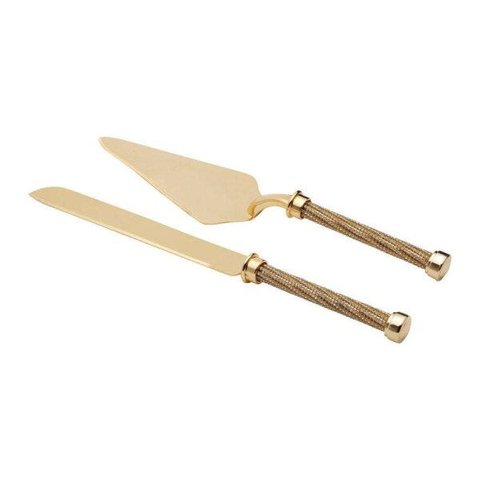 Conjunto 2 Peças para Bolo com Cabo Trançado de Zamac 31,5cm Rojemac