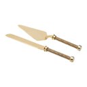 Ver imagem 1 de Conjunto 2 Peças para Bolo com Cabo Trançado de Zamac 31,5cm Rojemac