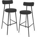 Ver imagem 1 de Kit 02 Banquetas Alta Cozinha Bar Sala Jantar Estrutura Em Aço Milão L02 Suede Preto - Lyam Decor