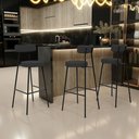 Ver imagem 2 de Kit 02 Banquetas Alta Cozinha Bar Sala Jantar Estrutura Em Aço Milão L02 Suede Preto - Lyam Decor