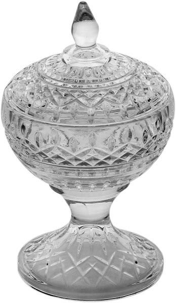 POTICHE DECORATIVO DE CRISTAL COM PE LYS TRANSPARENTE 14 X 22 CM - 2