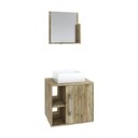 Ver imagem 1 de Conjunto Balcão C-cuba Q32 e Espelheira Soft 500 Preto Onix C-snow Carvalho
