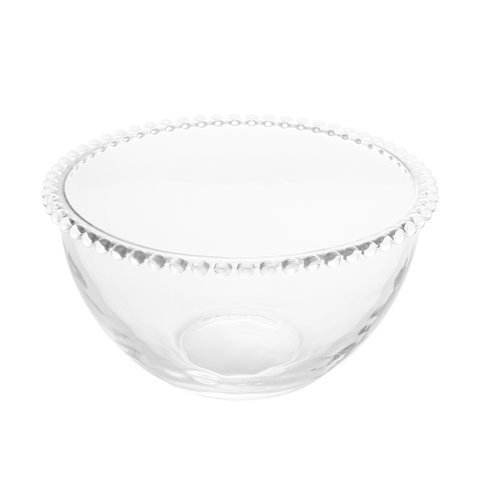 Saladeira de Cristal Pearl Bolinha Transparente 21cm Wolff