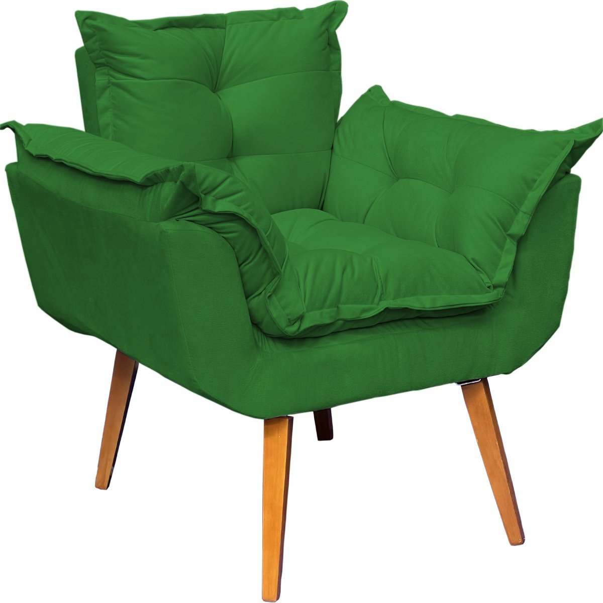 Poltrona Decorativa Reforçada Para Sala Alice Para Recepção Manicure Escritório Suede Verde