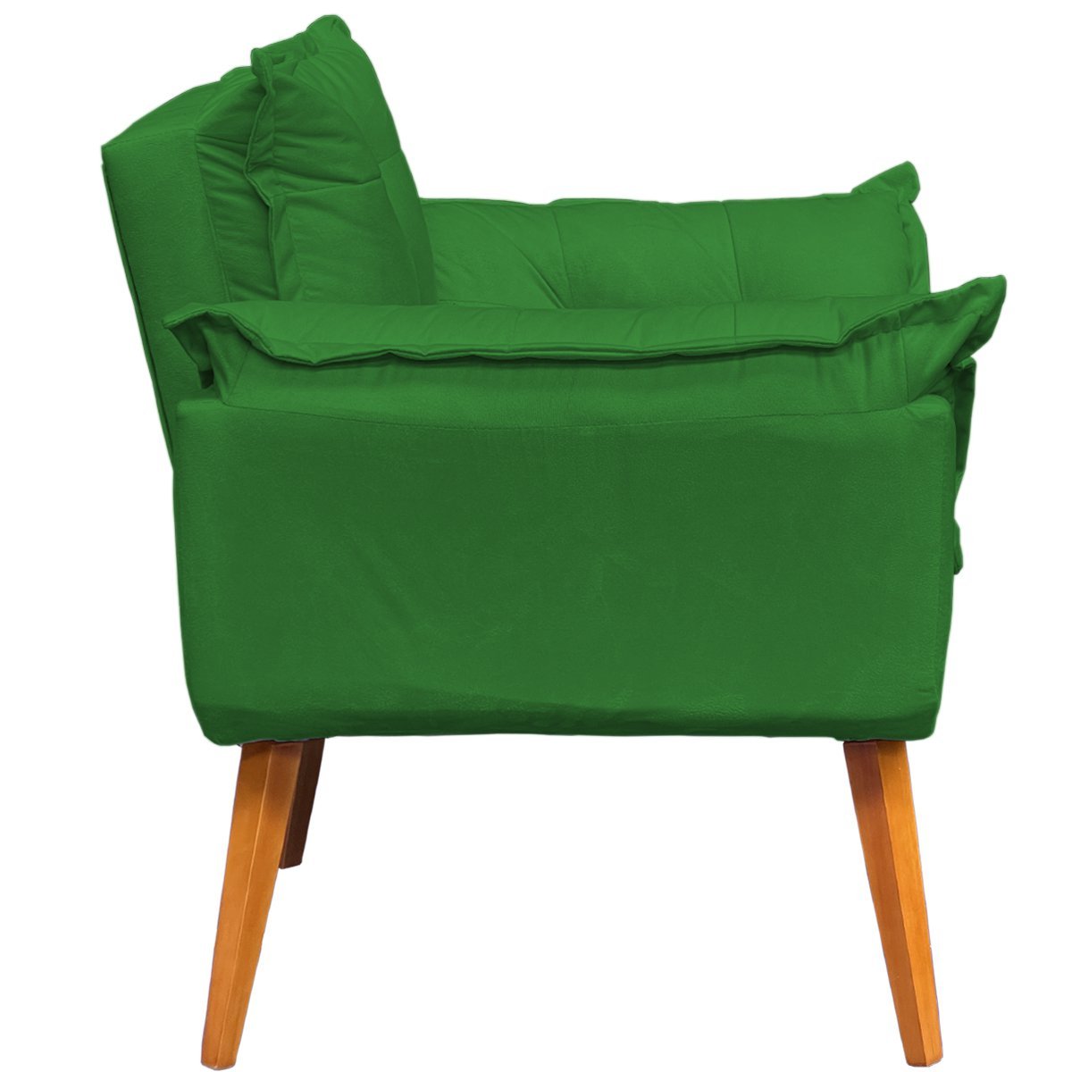 Poltrona Decorativa Reforçada Para Sala Alice Para Recepção Manicure Escritório Suede Verde - 3