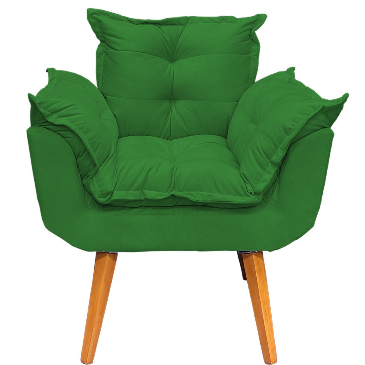 Poltrona Decorativa Reforçada Para Sala Alice Para Recepção Manicure Escritório Suede Verde - 2