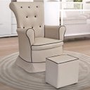 Ver imagem 1 de Poltrona de Amamentação Balanço com Puff Bianca 