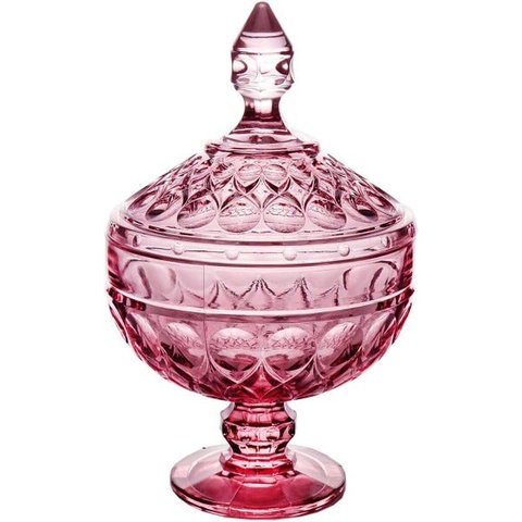 Potiche Decorativa Cristal de Chumbo C/Pe Angel Roxo 15X24cm