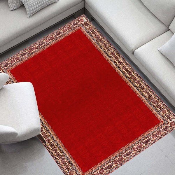 Tapete Casa Moderno Sala Apartamento Dna Home Shirvan Red 200x140cm - 1