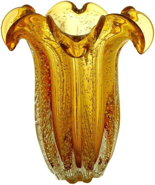 VASO DE VIDRO SODO-CALCICO FLAT ITALY AMBAR 22x27cm - 1