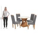 Ver imagem 4 de Conjunto Sala de Jantar Luna Kappesberg 4 Cadeiras Veludo Titanio