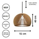 Ver imagem 4 de Luminária Teto tipo Pendente em MDF UNIVERSO - Completa:MDF CRU