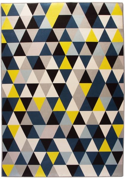 Tapete Decoração Sala Triângulos Azuis Dna Home 140x200cm - 1