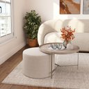 Ver imagem 2 de Mesa de Centro Austin:couro Perola / Ferragem Champagne