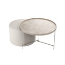 Ver imagem 1 de Mesa de Centro Austin:couro Perola / Ferragem Champagne