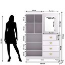 Ver imagem 6 de Guarda Roupa Casal Cristal 2 Portas de Bater 4 Gavetas MDP com Espelho Branco Vila Rica 120cm