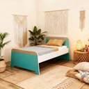 Ver imagem 5 de Cama de Solteiro 80cm x 193,5cm Lorenza Verde/Branco