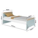 Ver imagem 3 de Cama de Solteiro 80cm x 193,5cm Lorenza Verde/Branco