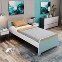 Ver imagem 6 de Cama de Solteiro 80cm x 193,5cm Lorenza Verde/Branco