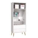 Ver imagem 5 de Guarda-Roupa Retrô 2 Portas Théo New Branco Fosco com Natural - MoveisAqui