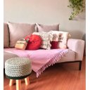 Ver imagem 4 de Manta Xale para sofá e cama 1,50x2,20m ROSA CHÁ tear artesanal decorativa protetiva