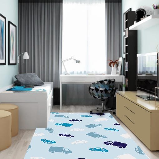 Tapete Decoração Teen Adolescente Cars Dna Antiderrapante Home 200x140cm - 2