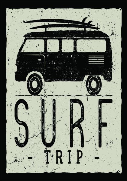Tapete Decoração Teen Adolescente Surf Trip Dna Antiderrapante Home 200x140cm - 1