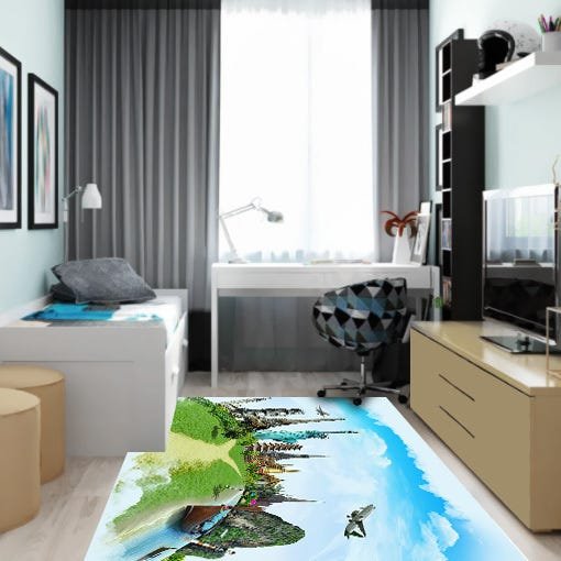 Tapete Decoração Teen Adolescente Travels Dna Antiderrapante Home 200x140cm - 2