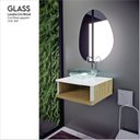 Ver imagem 2 de Lavabo e Espelho Orgânico 35cm x 43cm Wood Marrom/Branco
