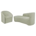 Ver imagem 2 de Kit Sofá Curvo França 140cm L.e e Poltrona Luiza Max Conforto, Elegância e Design Moderno Bouclé