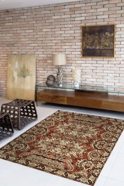 Tapete para Sala Quarto Moderno Retangular Persa Marrom 200x140 Dna Home