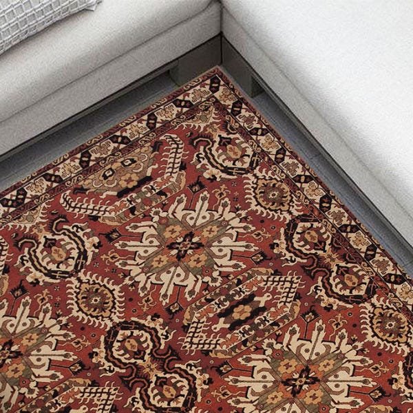 Tapete para Sala Bela Impressão Antialérgico Retangular Vermelho Dna Home - 2