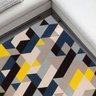 Tapete para Yoga Retangular Colorido Mozaico Cinza 200x140 DNA Home - 2