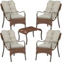 Ver imagem 1 de 4 Poltronas Almofadadas e Mesa Guanabara Alumínio Jardim Varanda Área Trama Original