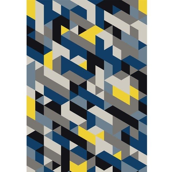 Tapete Infantil Sem Pelo Antiderrampante Retangular Azul Dna Home - 3