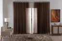 Ver imagem 1 de Cortina Voil Xadrez para Sala, Quarto e Cozinha 2,80 X 1,30 Marrom