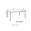 Ver imagem 2 de Mesa Bella 200 Vidro Off White Acabamento Champagne