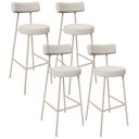 Ver imagem 1 de Kit 04 Banquetas Alta Bar Cozinha Sala de Jantar Aço Milão Arena L02 Bouclê Creme - Lyam Decor