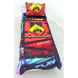 Jogo De Lençol Cobre Leito E Fronha Gamer Mod 1 Kit 2pçs - 2