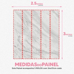 Papel de Parede Painel 3D Mármore Carrara Branco 2,5M Revestimento Pedra Requinte Auto Colante - 5