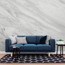 Papel de Parede Painel 3D Mármore Carrara Branco 2,5M Revestimento Pedra Requinte Auto Colante - 2