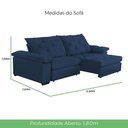 Ver imagem 7 de Sofá Retrátil e Reclinável 2,30m Clara | Conforto Premium e Design Elegante Azul Marinho
