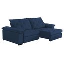 Ver imagem 4 de Sofá Retrátil e Reclinável 2,30m Clara | Conforto Premium e Design Elegante Azul Marinho
