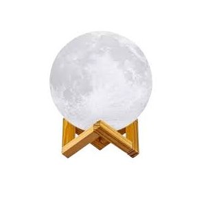 Abajur Umidificador Difusor Ar Lua Cheia 3d Luminária Rbg