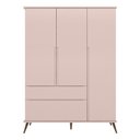 Ver imagem 6 de Jogo de Quarto Infantil Melinda Guarda Roupa Cômoda Mesinha 3 Portas 2 Gavetas MDF Rosê Phoenix