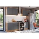Ver imagem 1 de Kit Cozinha Modulada 6 Peças Versalis (3aéreos+2balcões+1complemento) C6p161 Freijo/grafite -