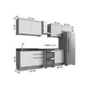 Ver imagem 2 de Kit Cozinha Modulada 6 Peças Versalis (3aéreos+2balcões+1complemento) C6p161 Freijo/grafite -