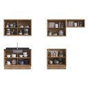 Ver imagem 3 de Kit Cozinha Modulada 6 Peças Versalis (3aéreos+2balcões+1complemento) C6p161 Freijo/grafite -