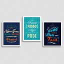 Ver imagem 1 de kit 3 Quadros Frases Motivacionais Corporativas 24x18cm:Madeira branca